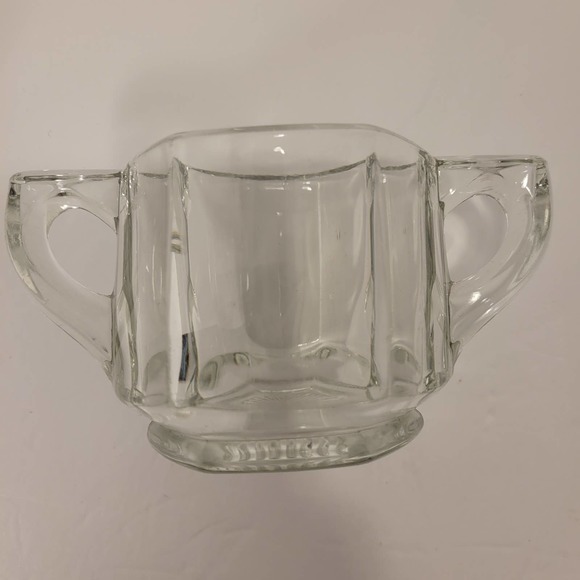 Vintage Crystal Cream & Sugar‎ Bowl Handles Circa 1960 - Picture 3 of 7